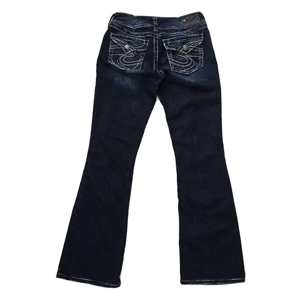 Silver Suki Surplus (Womens 28"x32") Mid Rise Blue Denim Jeans Dark Wash Pants - Picture 6 of 9